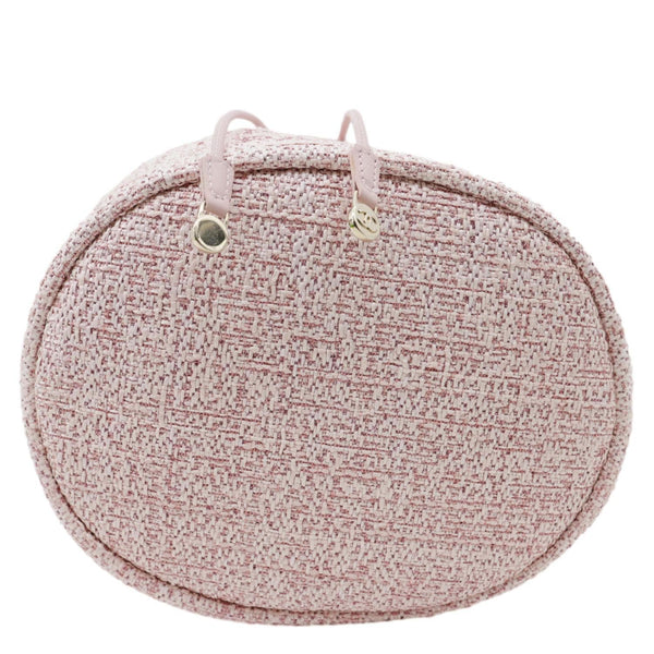 CHANEL Deauville Lurex Boucle Drawstring Bag Pink