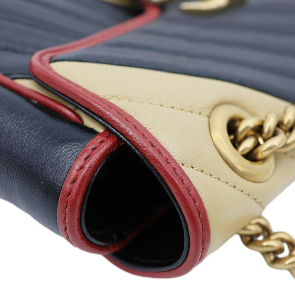 GUCCI GG Marmont Medium Matelasse Chevron Leather Crossbody Bag Beige 443497