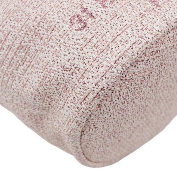 CHANEL Deauville Lurex Boucle Drawstring Bag Pink