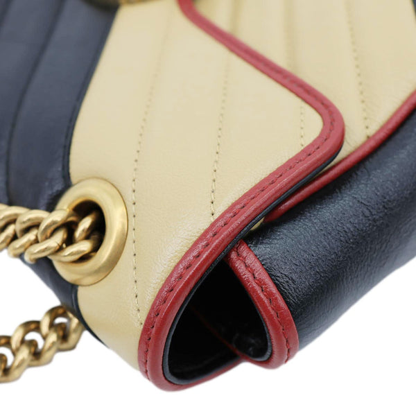 GUCCI GG Marmont Medium Matelasse Chevron Leather Crossbody Bag Beige 443497