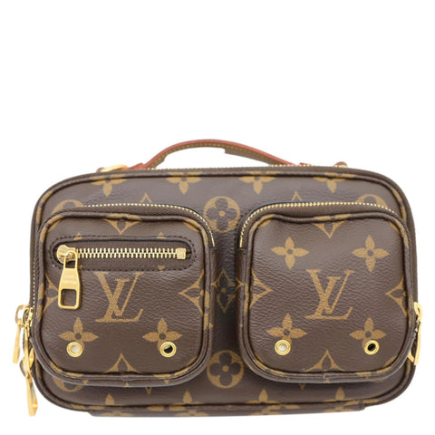 LOUIS VUITTON Utility Monogram Canvas Crossbody Bag Brown