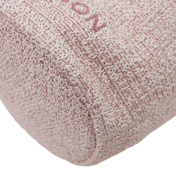 CHANEL Deauville Lurex Boucle Drawstring Bag Pink