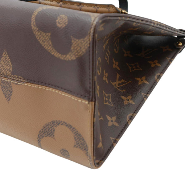 LOUIS VUITTON Onthego MM Reverse Monogram Giant Canvas Tote Bag Brown