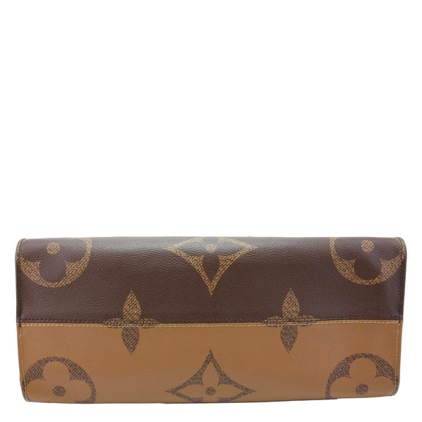 LOUIS VUITTON Onthego MM Reverse Monogram Giant Canvas Tote Bag Brown