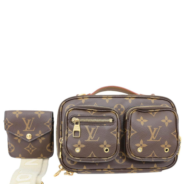 LOUIS VUITTON Utility Monogram Canvas Crossbody Bag Brown