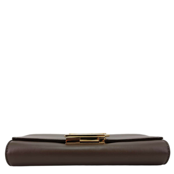 LOUIS VUITTON Louise Calfskin Leather Chain Shoulder Bag Taupe Brown