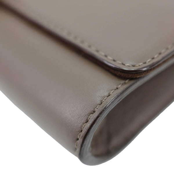 LOUIS VUITTON Louise Calfskin Leather Chain Shoulder Bag Taupe Brown