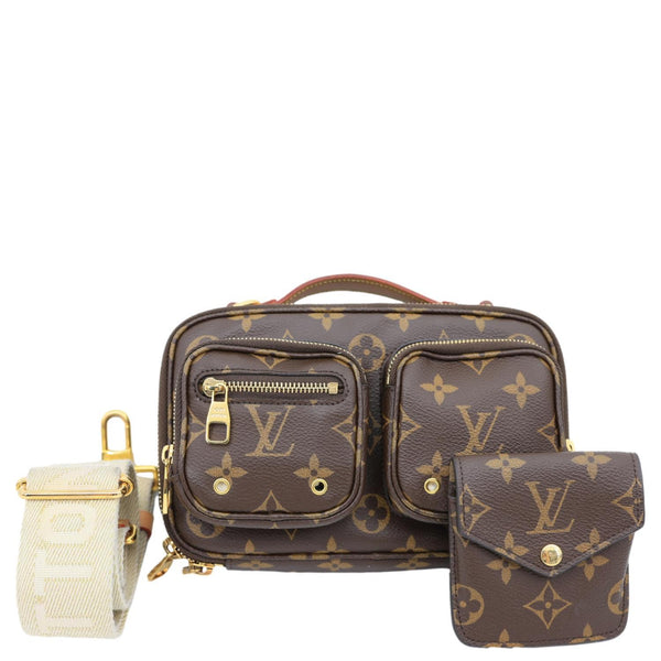 LOUIS VUITTON Utility Monogram Canvas Crossbody Bag Brown