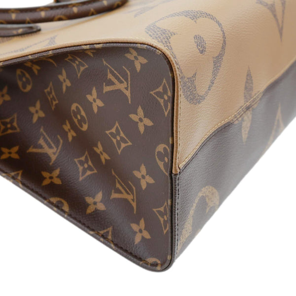 LOUIS VUITTON Onthego MM Reverse Monogram Giant Canvas Tote Bag Brown