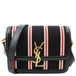 YVES SAINT LAURENT Solferino Striped Canvas Shoulder Bag Black