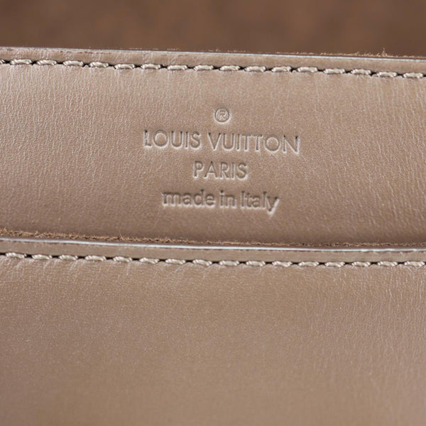 LOUIS VUITTON Louise Calfskin Leather Chain Shoulder Bag Taupe Brown