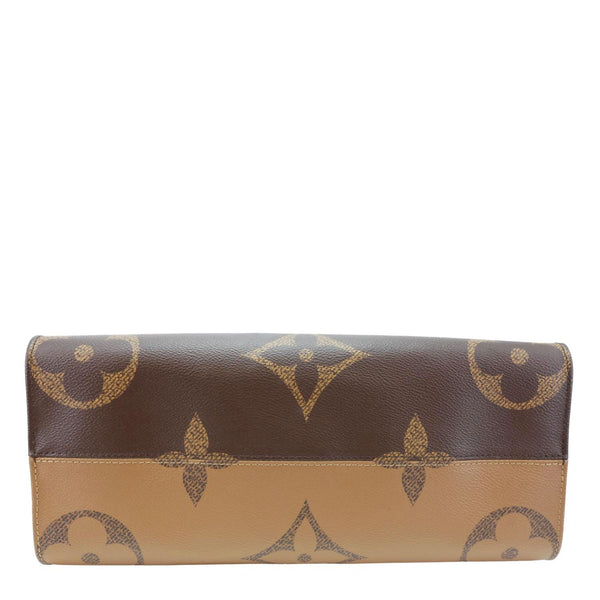 LOUIS VUITTON Onthego MM Reverse Monogram Giant Canvas Tote Bag Brown