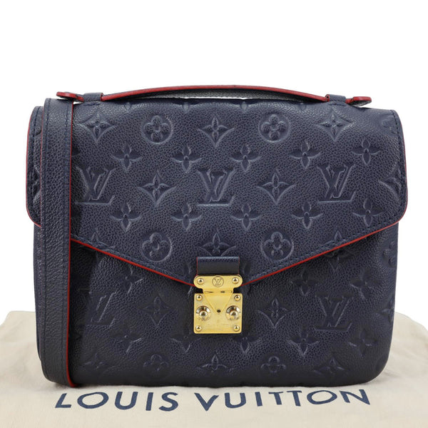 LOUIS VUITTON Metis Pochette Empreinte Leather Crossbody Bag Navy Blue