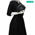 CHANEL Curvy Small Quilted Leather Cosmetic Pouch Black