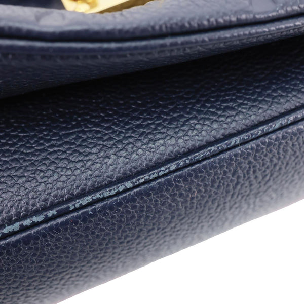LOUIS VUITTON Metis Pochette Empreinte Leather Crossbody Bag Navy Blue