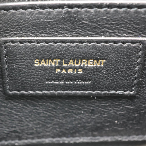 YVES SAINT LAURENT Solferino Striped Canvas Shoulder Bag Black