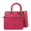 CHRISTIAN DIOR Diorissimo Medium Calfskin Leather Tote Bag Fuchsia