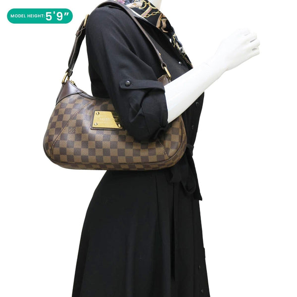 LOUIS VUITTON Thames PM Damier Ebene Shoulder Bag Brown