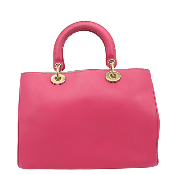 CHRISTIAN DIOR Diorissimo Medium Calfskin Leather Tote Bag Fuchsia