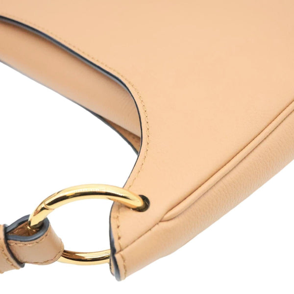 VERSACE La Medusa Medium Pebbled Leather Hobo Crossbody Bag Brown