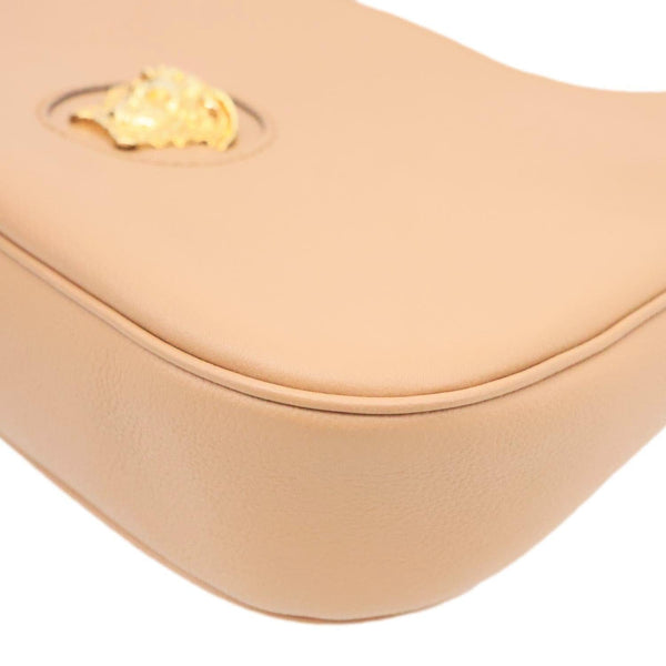 VERSACE La Medusa Medium Pebbled Leather Hobo Crossbody Bag Brown