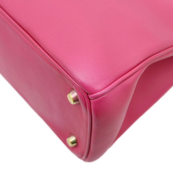 CHRISTIAN DIOR Diorissimo Medium Calfskin Leather Tote Bag Fuchsia