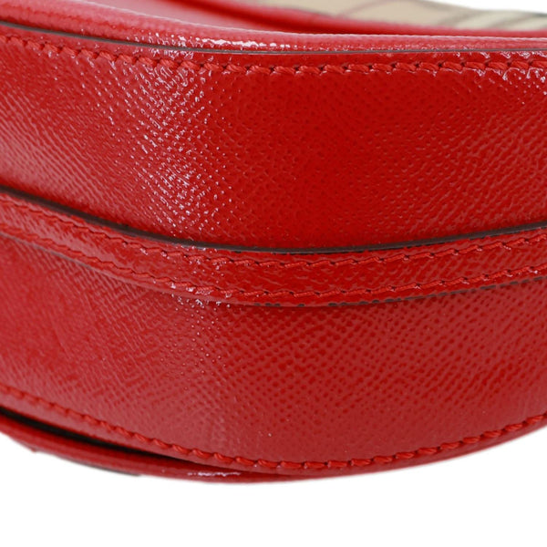 BURBERRY Maydown Haymarket Check Leather Crossbody Bag Red