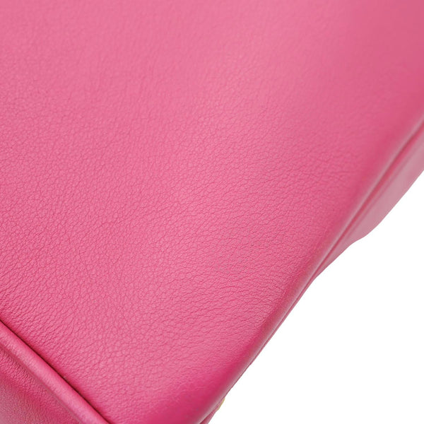 CHRISTIAN DIOR Diorissimo Medium Calfskin Leather Tote Bag Fuchsia