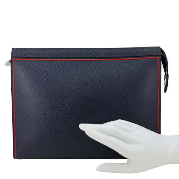 LOUIS VUITTON Voyage MM Taiga Leather Pochette Navy Blue