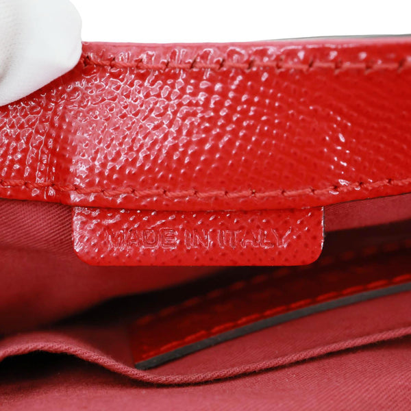 BURBERRY Maydown Haymarket Check Leather Crossbody Bag Red