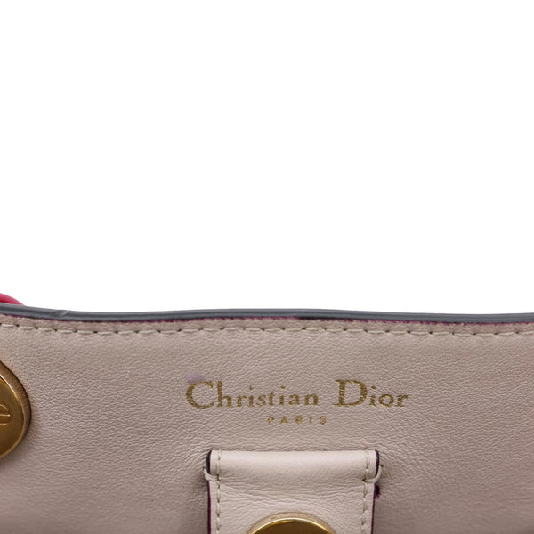 CHRISTIAN DIOR Diorissimo Medium Calfskin Leather Tote Bag Fuchsia