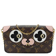 LOUIS VUITTON Felicie Pochette Valentine Dog Monogram Canvas Crossbody Bag Brown