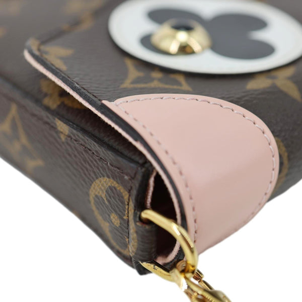 LOUIS VUITTON Felicie Pochette Valentine Dog Monogram Canvas Crossbody Bag Brown
