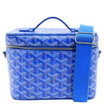 GOYARD Muse Vanity Case Monogram Chevron Canvas Shoulder Bag Blue
