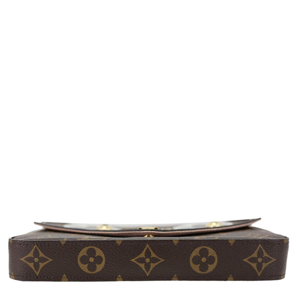 LOUIS VUITTON Felicie Pochette Valentine Dog Monogram Canvas Crossbody Bag Brown