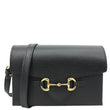 GUCCI Horsebit 1955 Flap Leather Shoulder Bag Black 732314