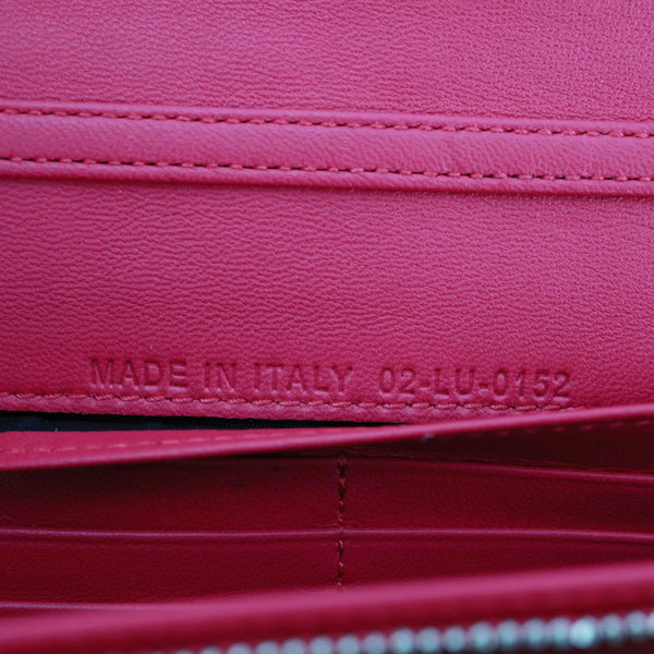 CHRISTIAN DIOR Lady Dior Quilted Cannage Leather Wallet On Chain Pink
