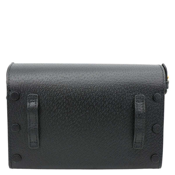 GUCCI Horsebit 1955 Flap Leather Shoulder Bag Black 732314