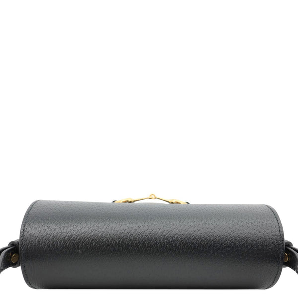 GUCCI Horsebit 1955 Flap Leather Shoulder Bag Black 732314