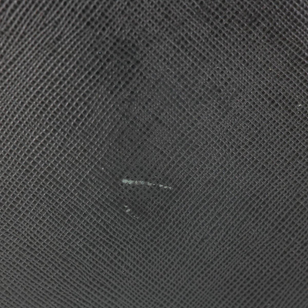 PRADA Zip Around Saffiano Leather Wallet Black