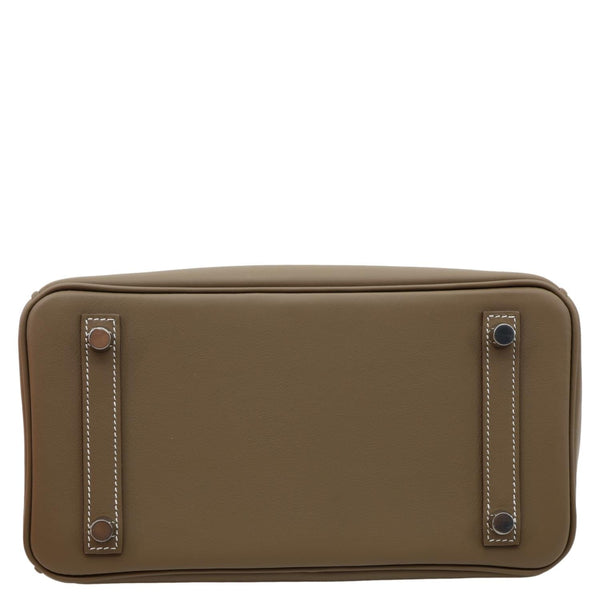 HERMES Birkin 25 Swift Calfskin Leather Tote Bag Etoupe