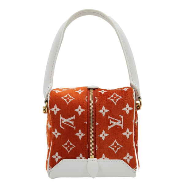 LOUIS VUITTON Match Square Monogram Jacquard Velvet Tote Bag Orange