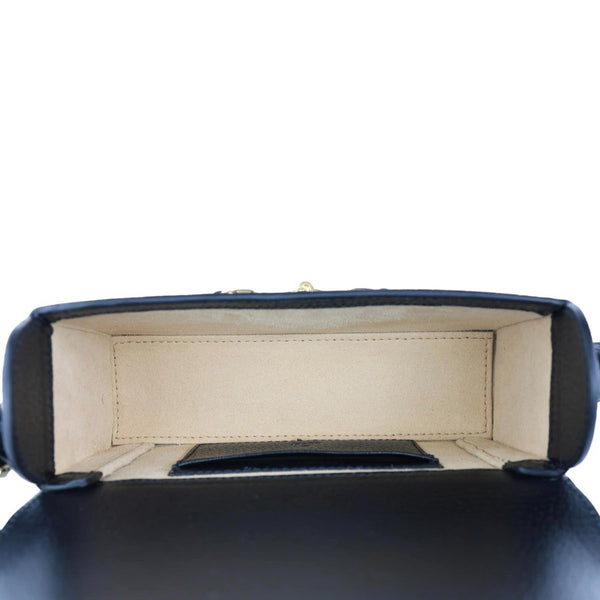GUCCI Horsebit 1955 Flap Leather Shoulder Bag Black 732314