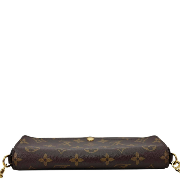 LOUIS VUITTON Felicie Pochette Monogram Canvas Crossbody Bag Brown