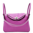 HERMES Lindy 26 Taurillon Clemence Leather Shoulder Bag Purple