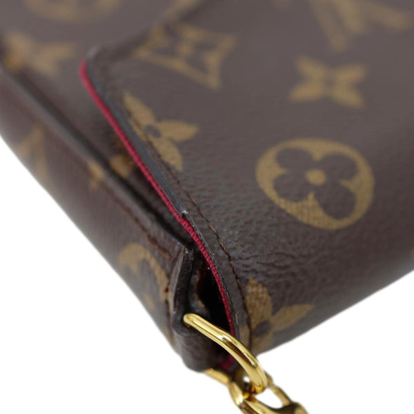 LOUIS VUITTON Felicie Pochette Monogram Canvas Crossbody Bag Brown