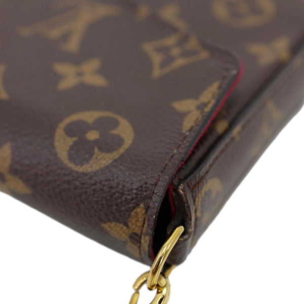 LOUIS VUITTON Felicie Pochette Monogram Canvas Crossbody Bag Brown