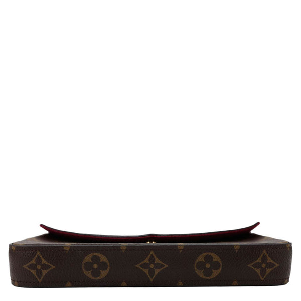 LOUIS VUITTON Felicie Pochette Monogram Canvas Crossbody Bag Brown