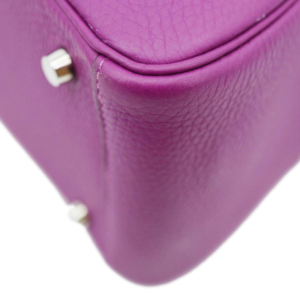 HERMES Lindy 26 Taurillon Clemence Leather Shoulder Bag Purple