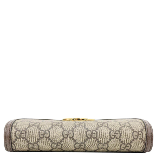 GUCCI Blondie Continental Dollar GG Supreme Canvas Chain Wallet Beige 725215